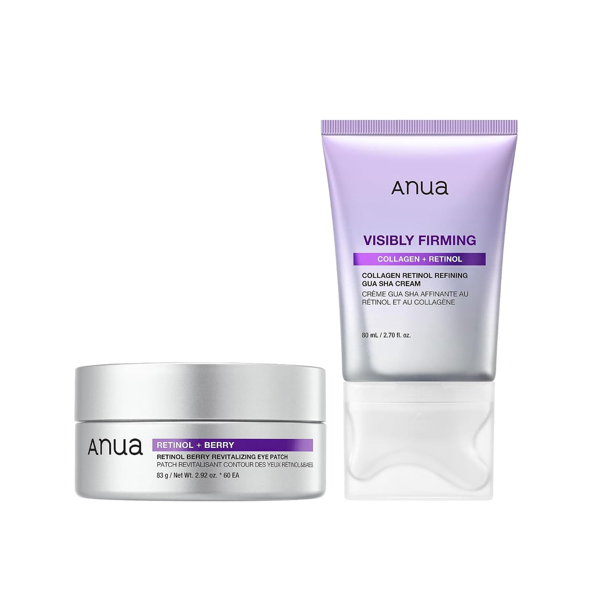 ANUA Parche para ojos de retinol y crema Gua Sha Duo | Máscara de o...
