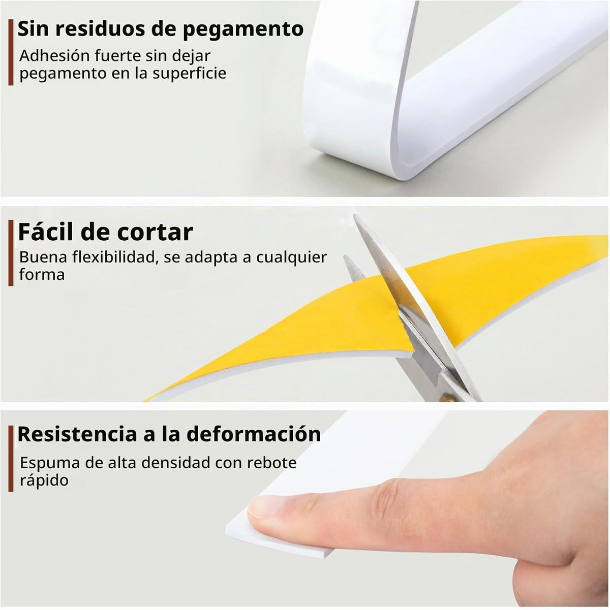 Yotache Cintas de Sellado de Espuma Blanca 1" X 1\/8", Espu...