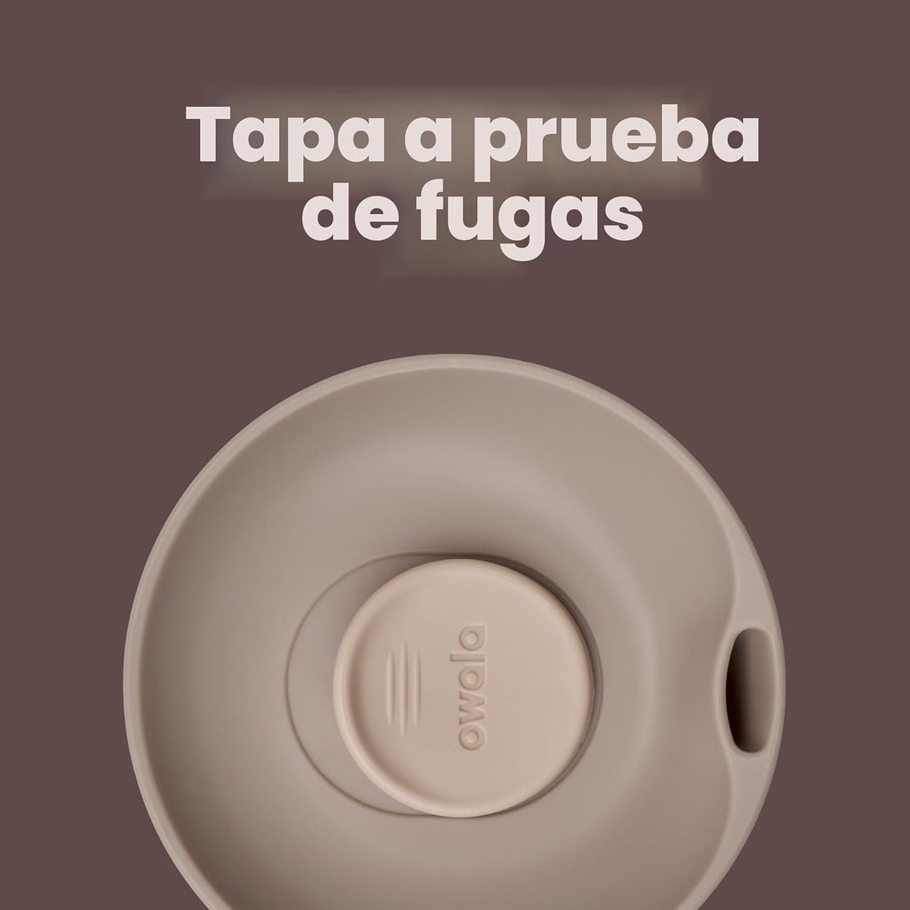 Owala SmoothSip Slider - Vaso de café aislado de acero inoxidable,...
