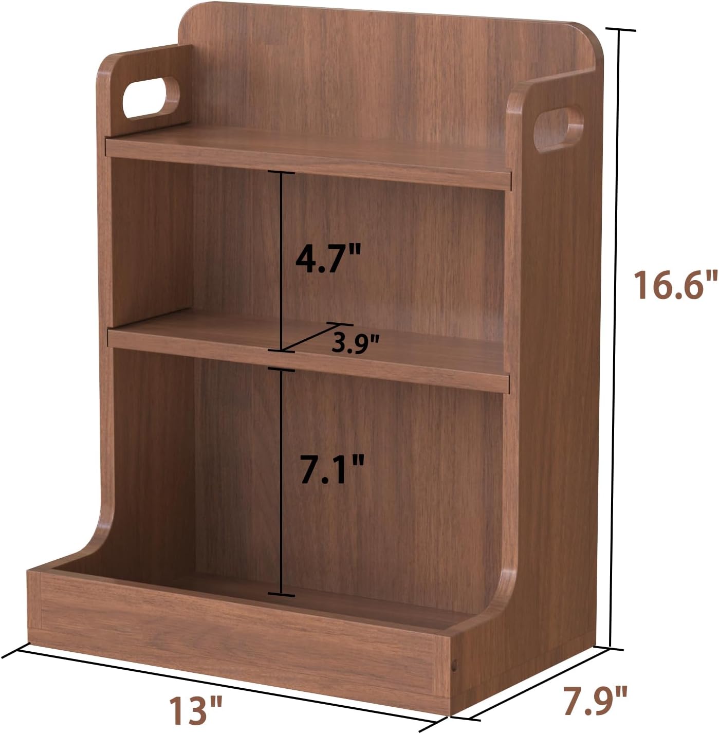 Estante de tocador para encimera organizador de baño de madera maci...