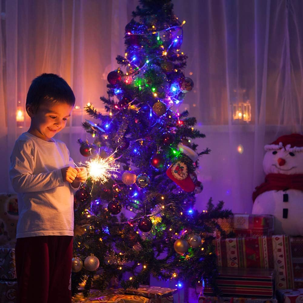 VTECHOLOGY 66 pies 200 LED multicolor árbol de Navidad luces cadena...