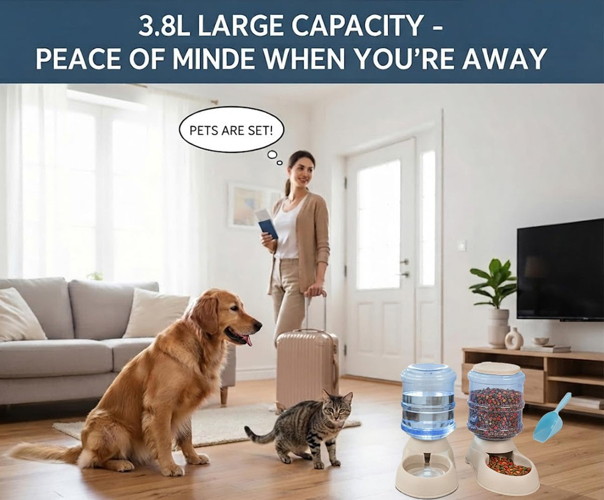 Ito Rocky Juego de alimentador automático para gatos y perros y dis...