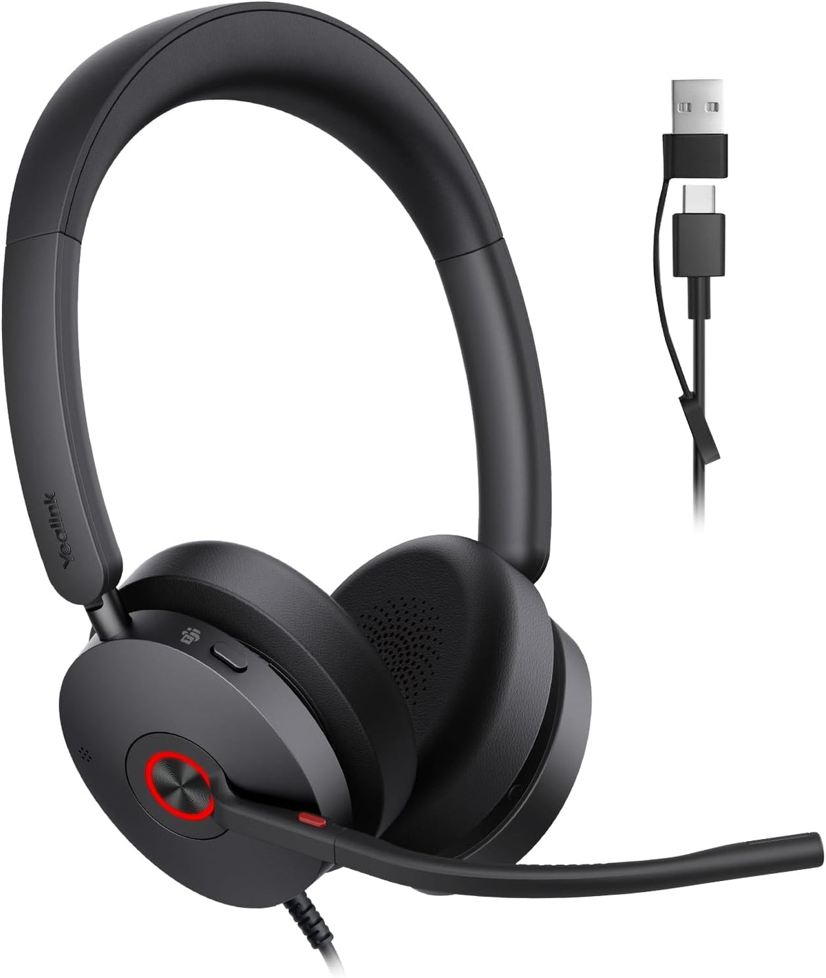 Yealink Auriculares USB-C\/A con cable UH48 ANC, 6 micrófonos con |...