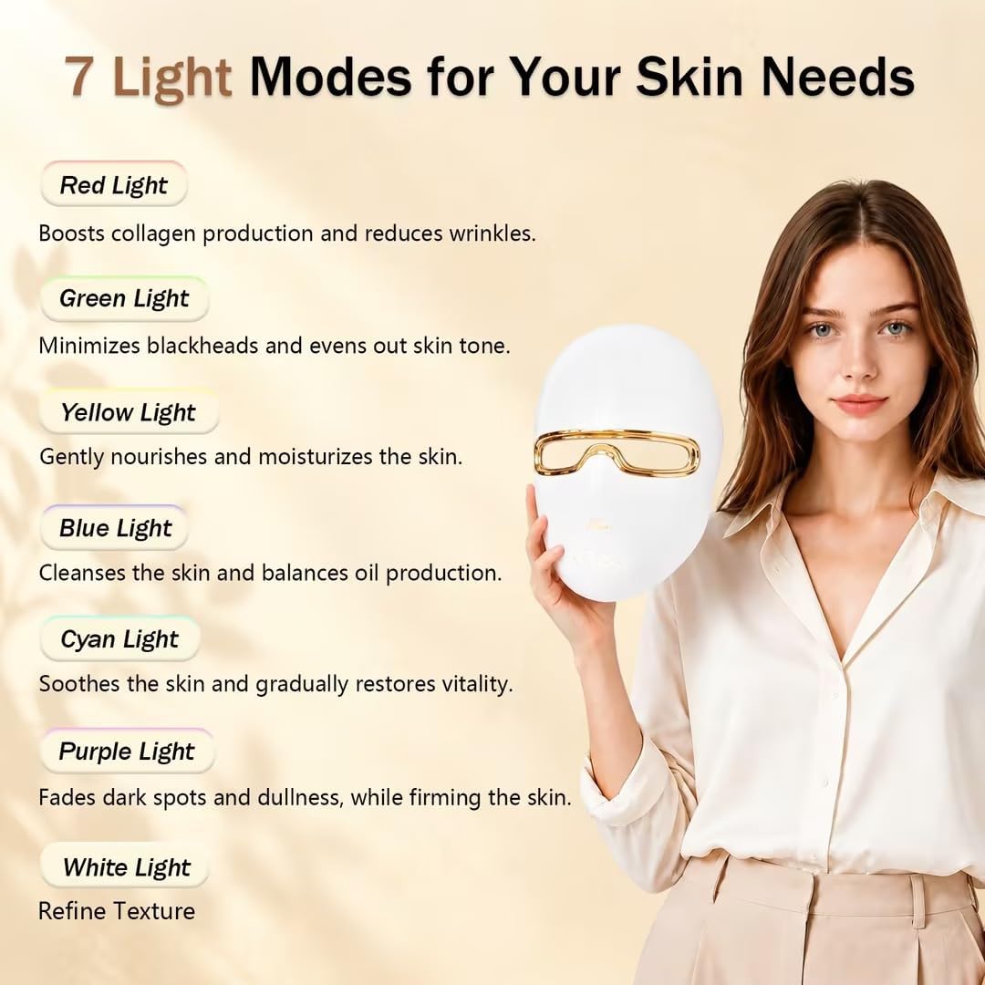 Aimilove Máscara de terapia de luz roja para cara, 850nmNIR trata e...