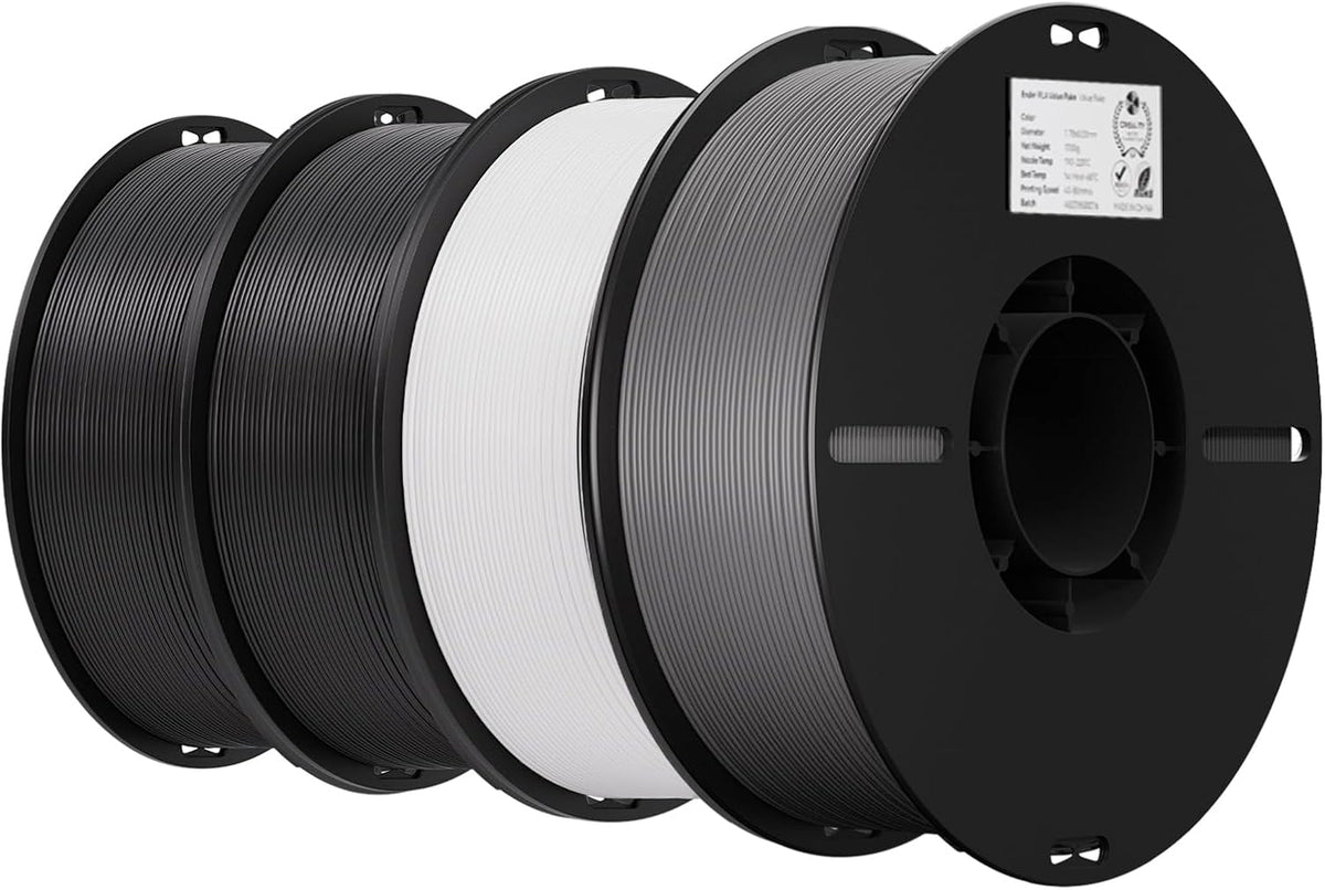 Creality Filamento PLA para impresora 3D, negro, blanco y gris, paq...