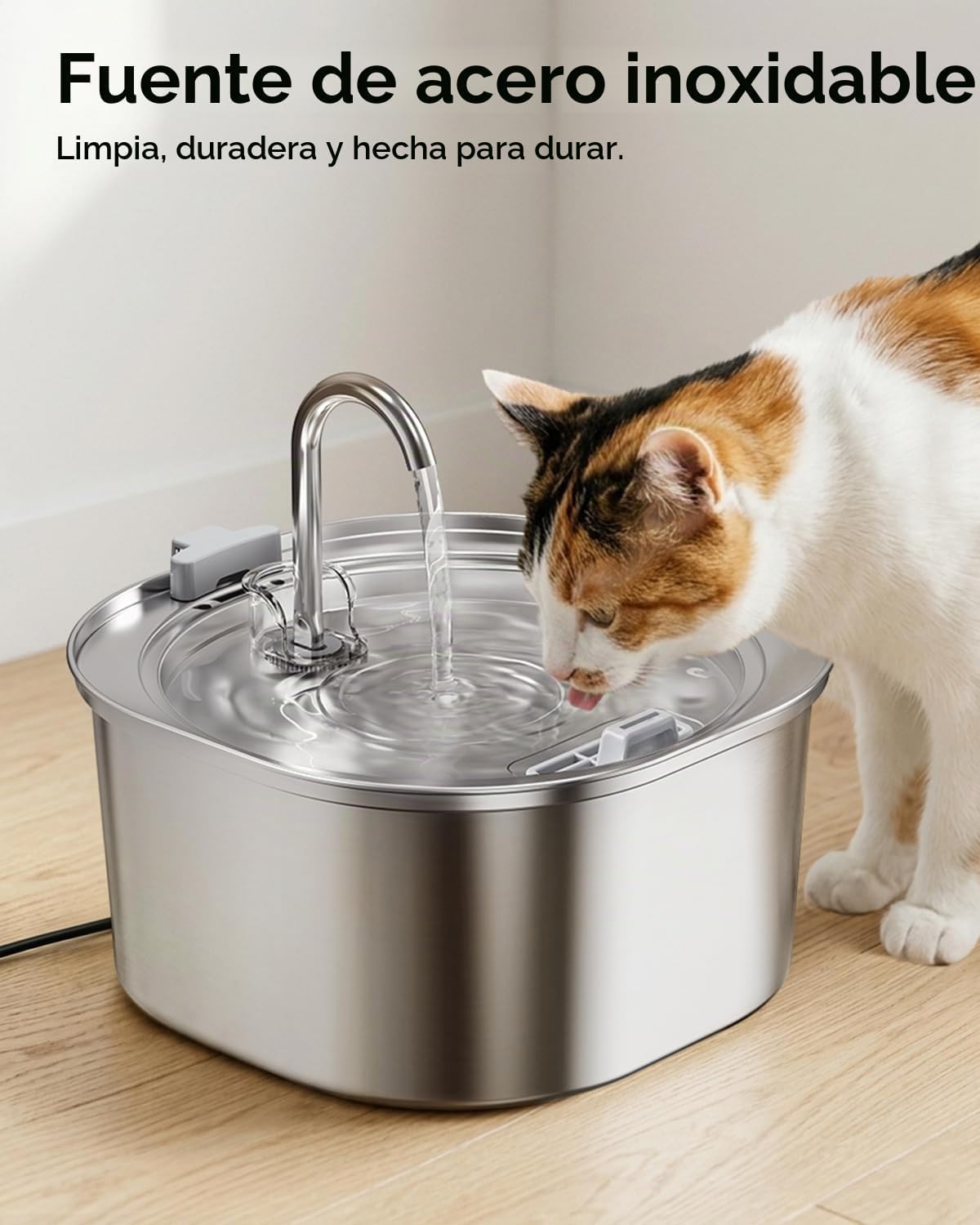 PEKTACO Fuente de agua para gatos, fuente de agua para mascotas de...