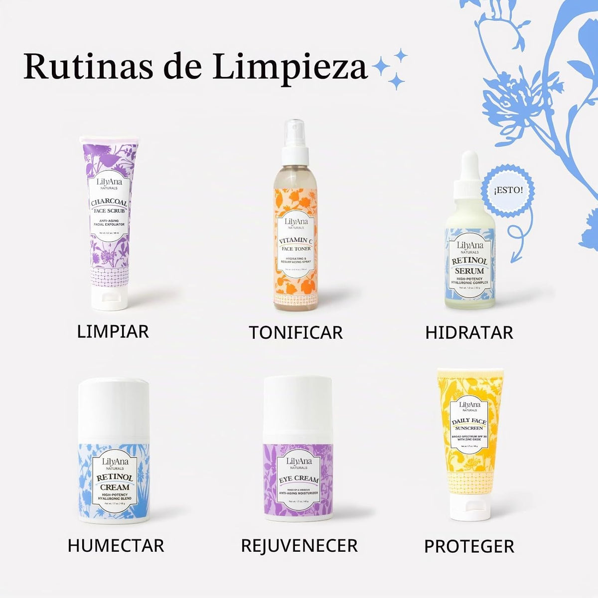 LilyAna Naturals Suero de retinol, fabricado en Estados Unidos, sue...