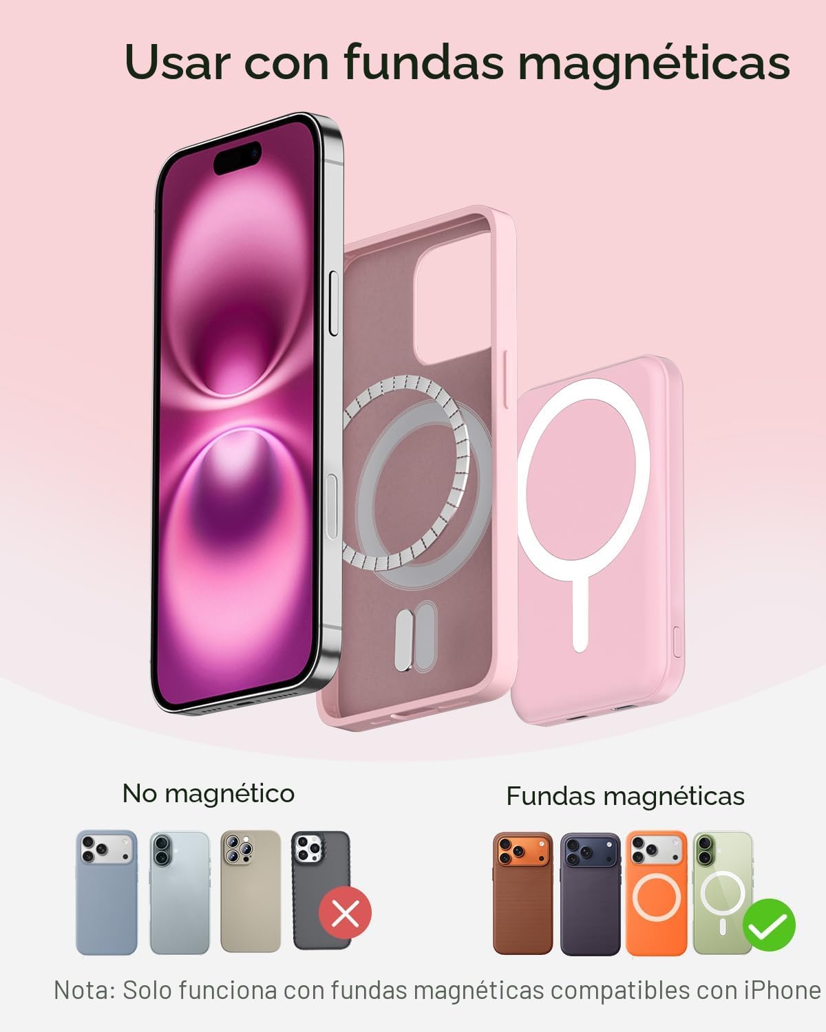 podoru para MagSafe Power Bank 5000mAh, cargador portátil magnético...