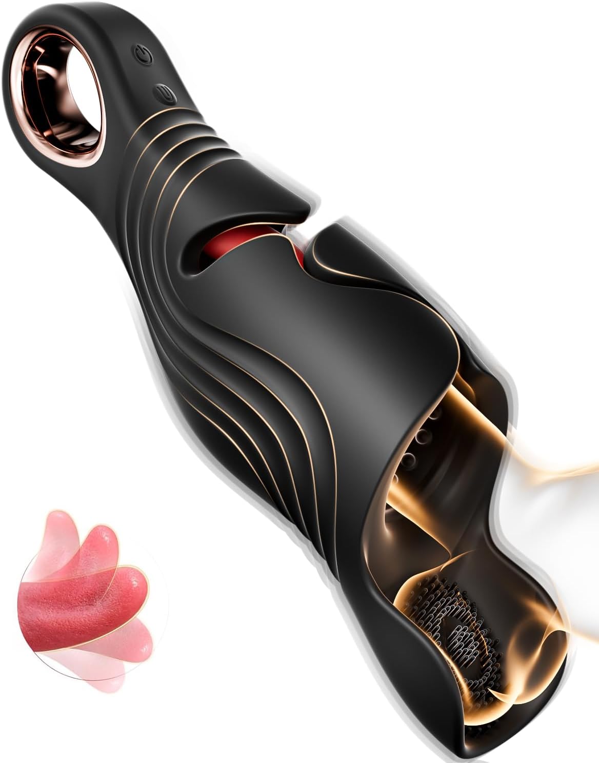 Masturbador masculino con 10 modos de vibración y lamer la lengua,...