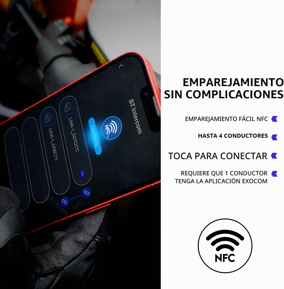 EXOCOM Link-1 Sistema de comunicación de casco de motocicleta inter...