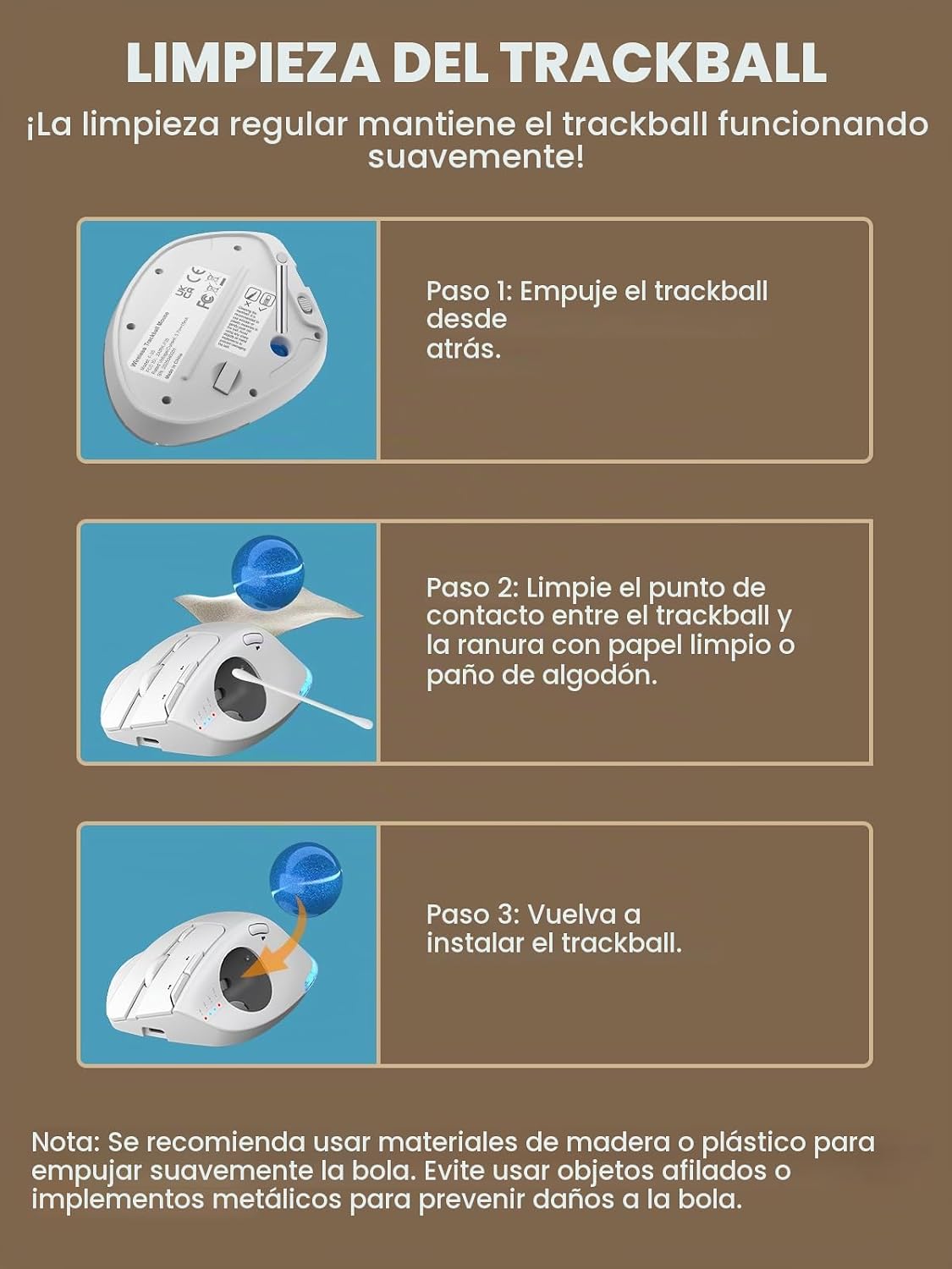 Ratón de Trackball inalámbrico, ángulo ajustable recargable | Ratón...