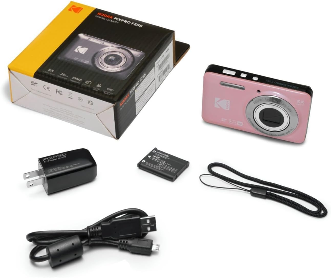 Kodak PixPro Friendly Zoom FZ55 16MP 1080p Cámara Full HD (Rosa pas...