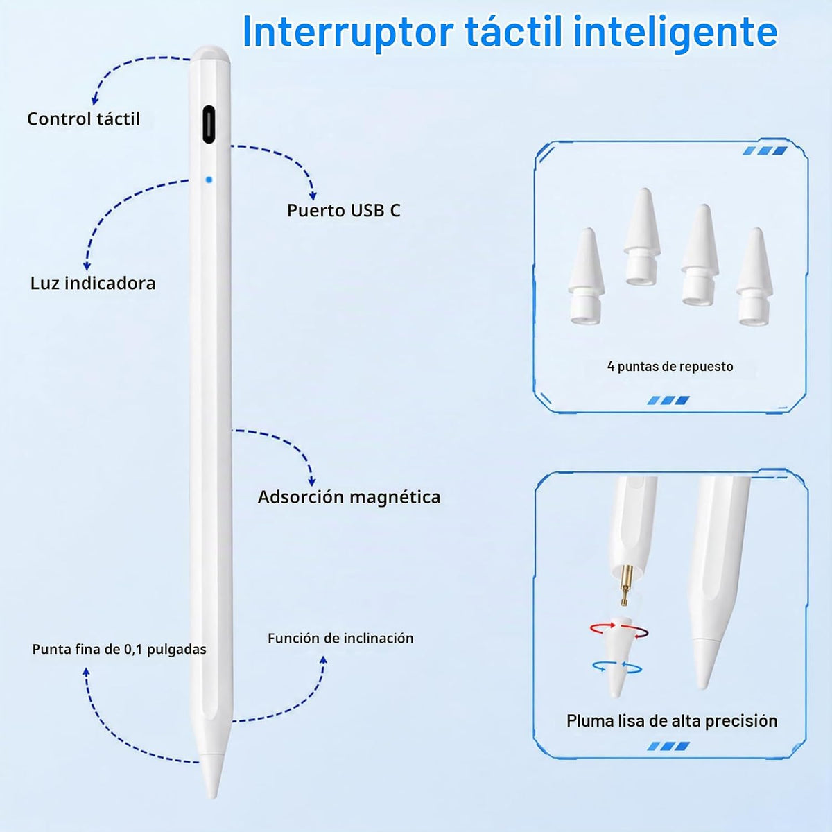BLEBLE Stylus Pen para iPad 2018-2026, Lápiz de iPad de Apple de Ca...