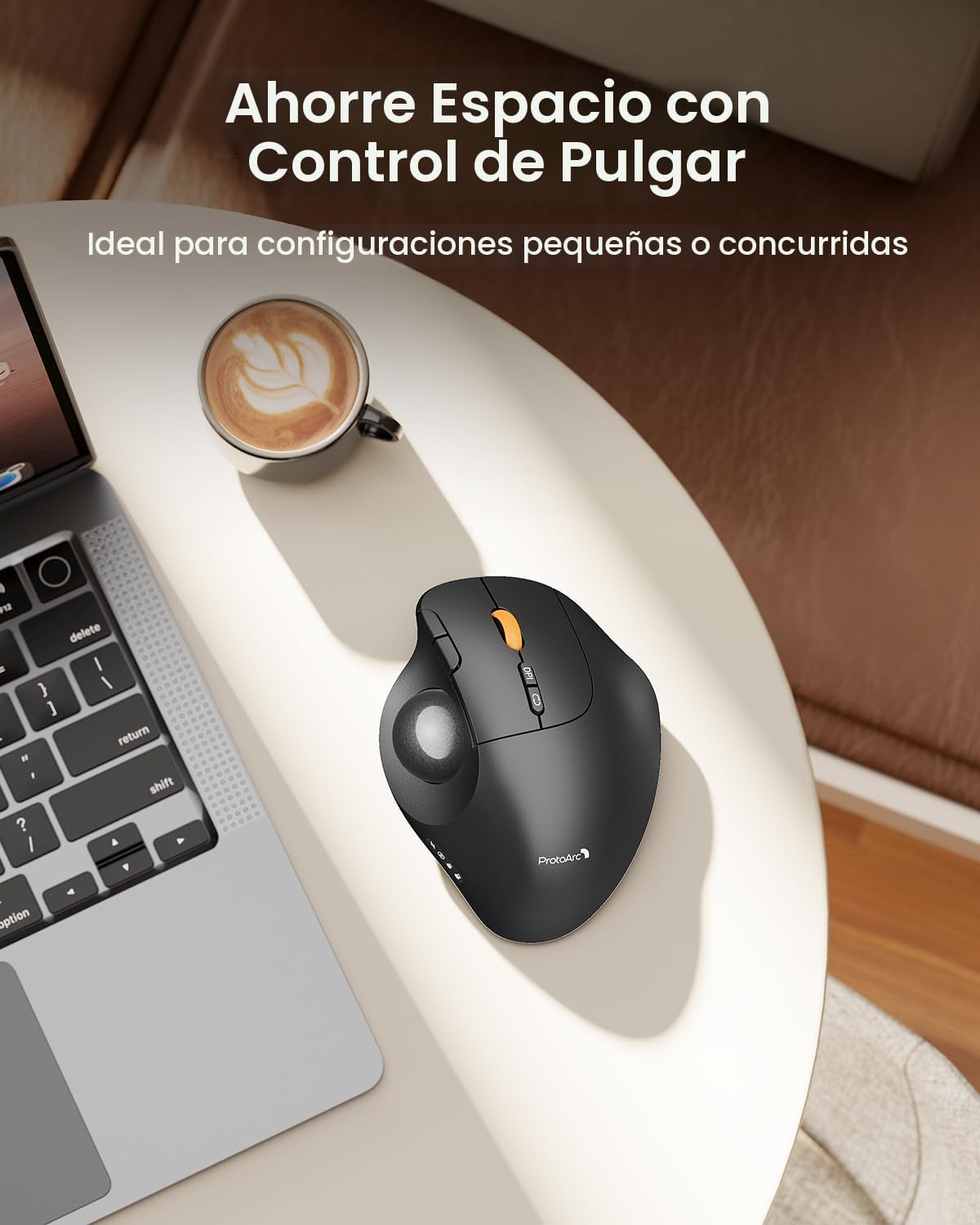 ProtoArc Ratón inalámbrico Bluetooth Trackball, EM02 de dos ángulos...
