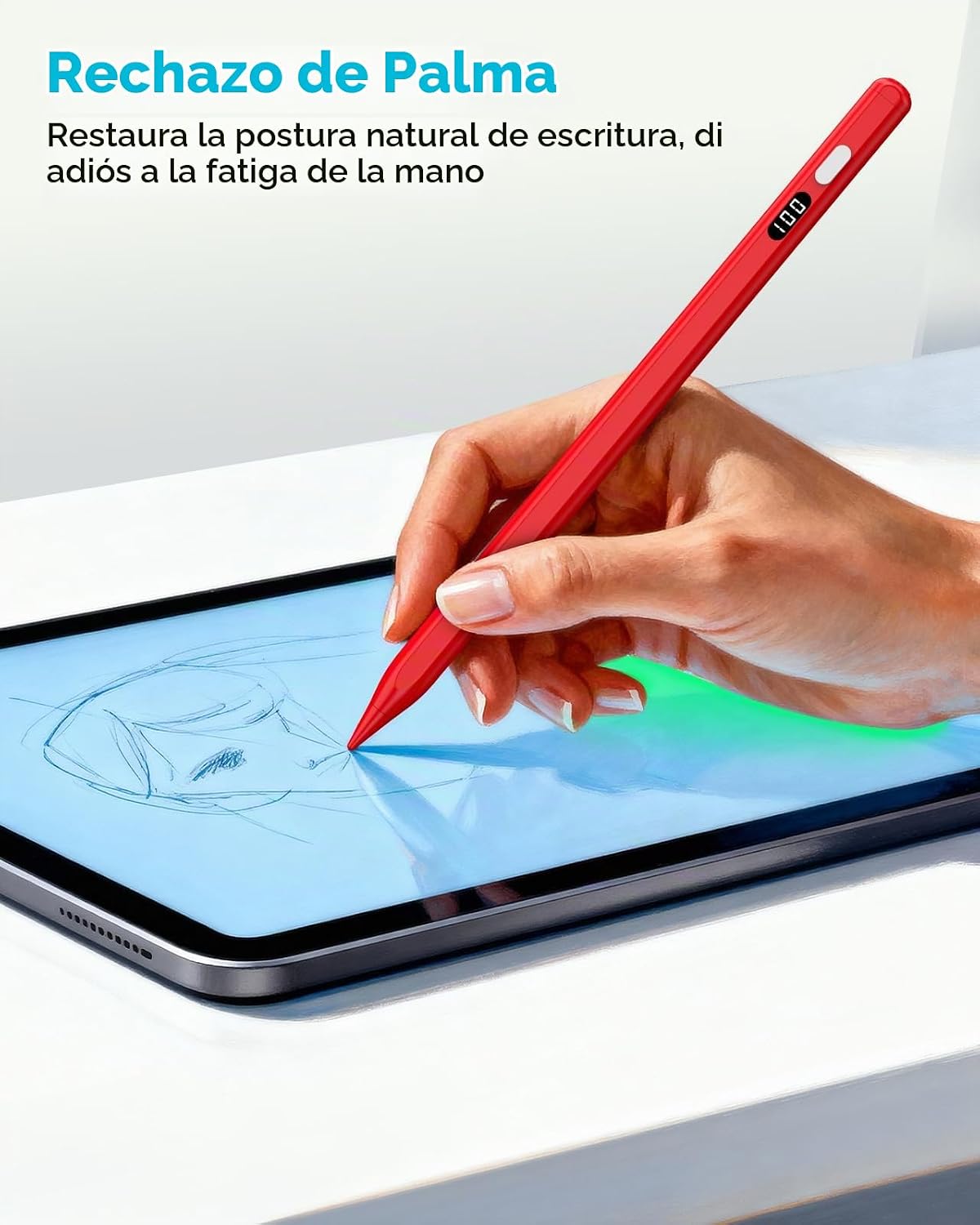 MoKo Lápiz óptico para iPad 2018-2026, lápiz de carga USB-C con pan...