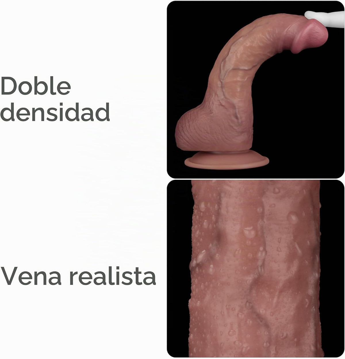 Consolador anal vibrador realista de 8.5" de gran tamaño, tapón...