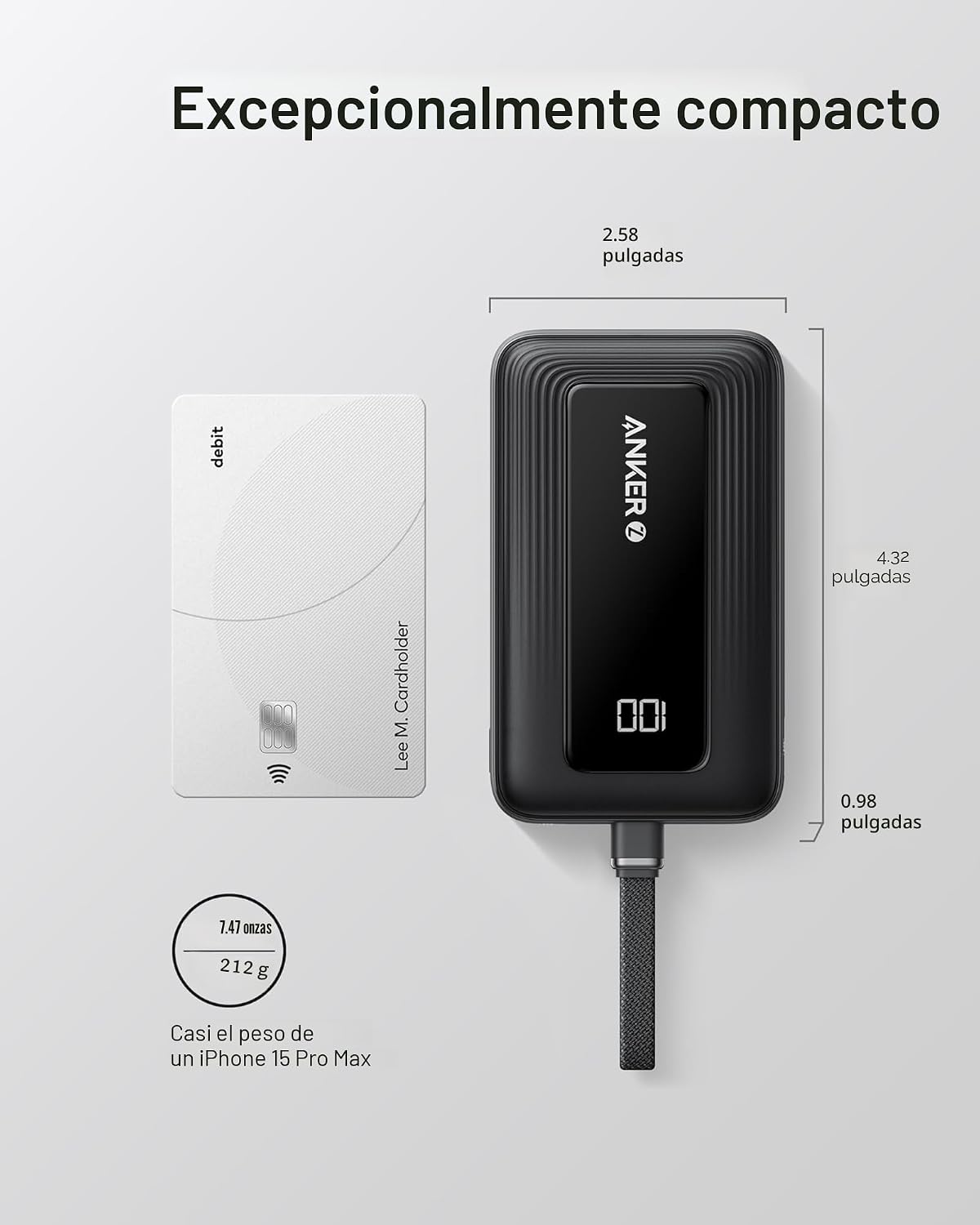 Anker Power Bank, 10,000mAh 30W con cargador portátil esencial de v...