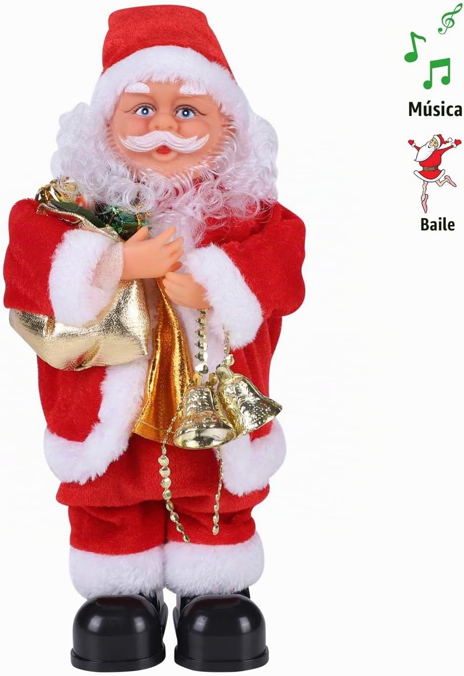 Muñeca eléctrica de Papá Noel bailando y cantando de Navidad, figur...