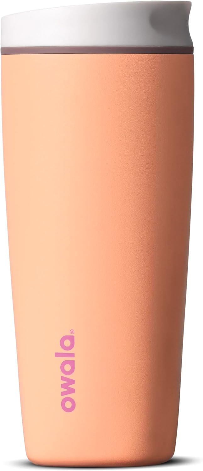 Owala SmoothSip Slider - Vaso de café de acero inoxidable con aisla...