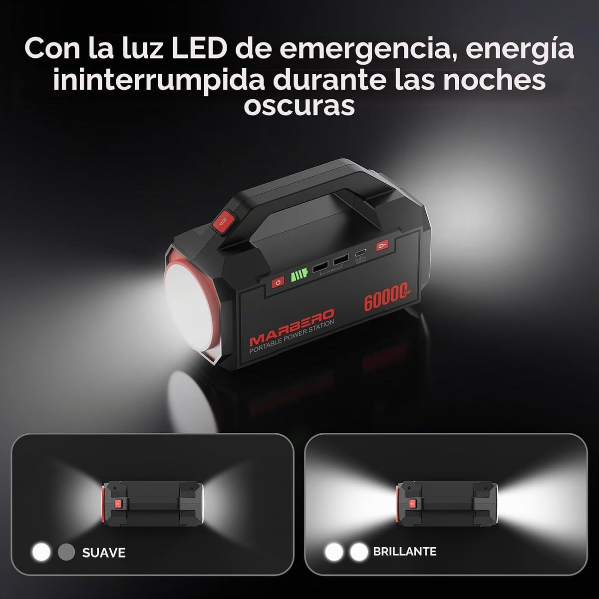 MARBERO Estación de energía portátil de 222 Wh, cargador portátil,...