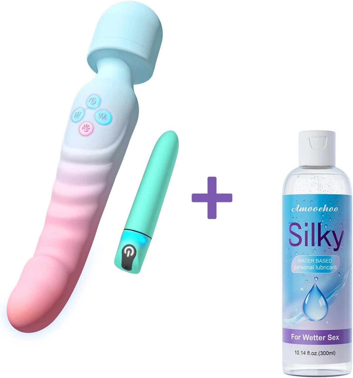 Juego de varita vibradora G Spot y lubricante a base de agua