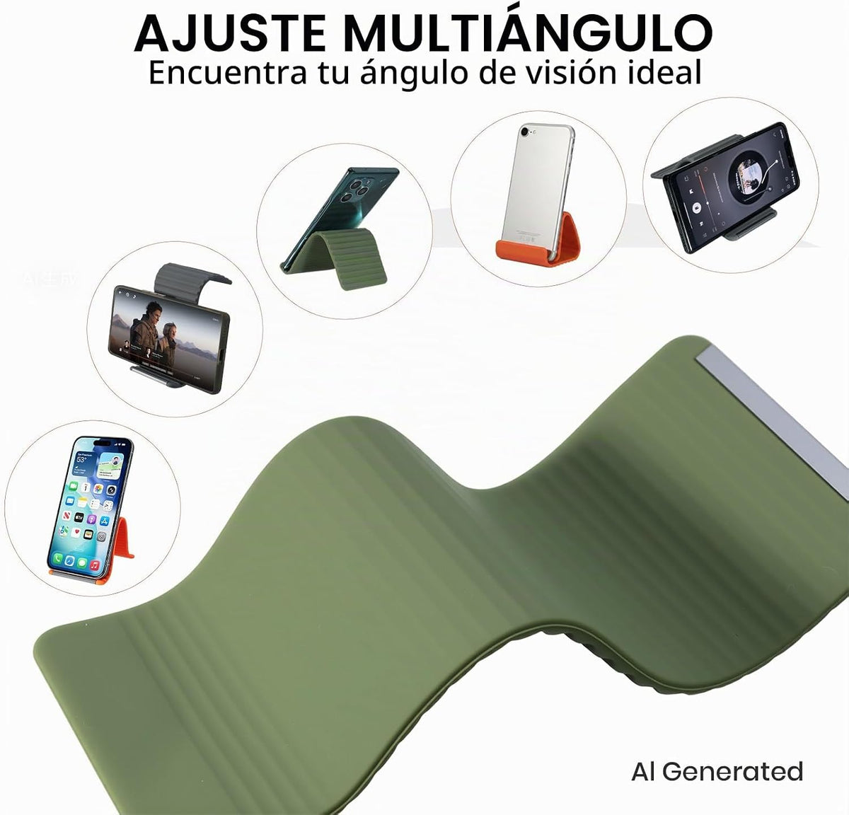 Soporte flexible de aluminio de silicona para teléfono, delgado de...