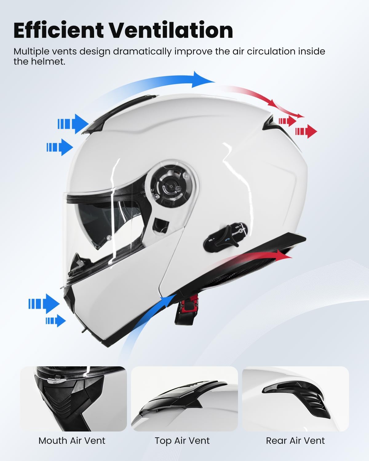 ILM 159BT - Casco de motocicleta modular Bluetooth con intercomunic...