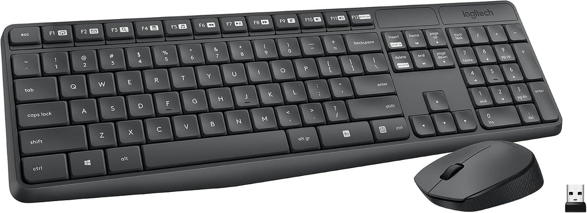 Logitech Teclado y mouse inalámbrico MK235 | Teclado de tamaño comp...
