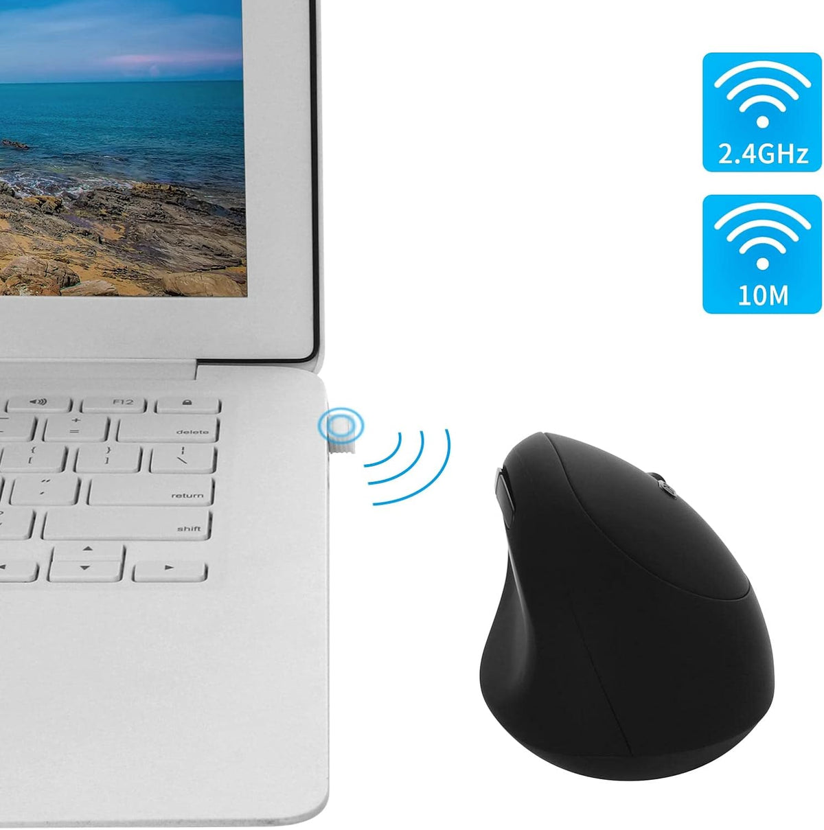 Sokelinn-six Ratón vertical ergonómico, mouse inalámbrico recargabl...