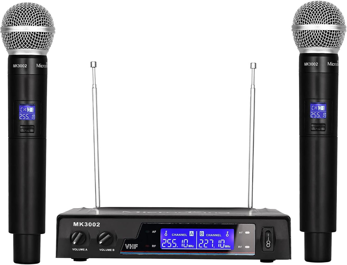 MicrocKing Sistema de micrófono inalámbrico Micrófonos dinámicos de...