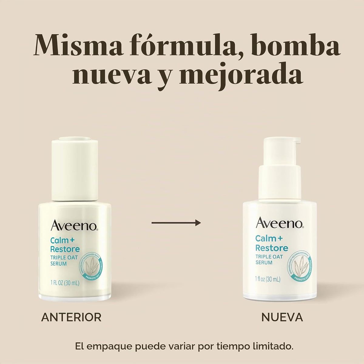 Aveeno Calm + Restore Triple Oat Face Serum, 1 fl. onz | Piel sensi...