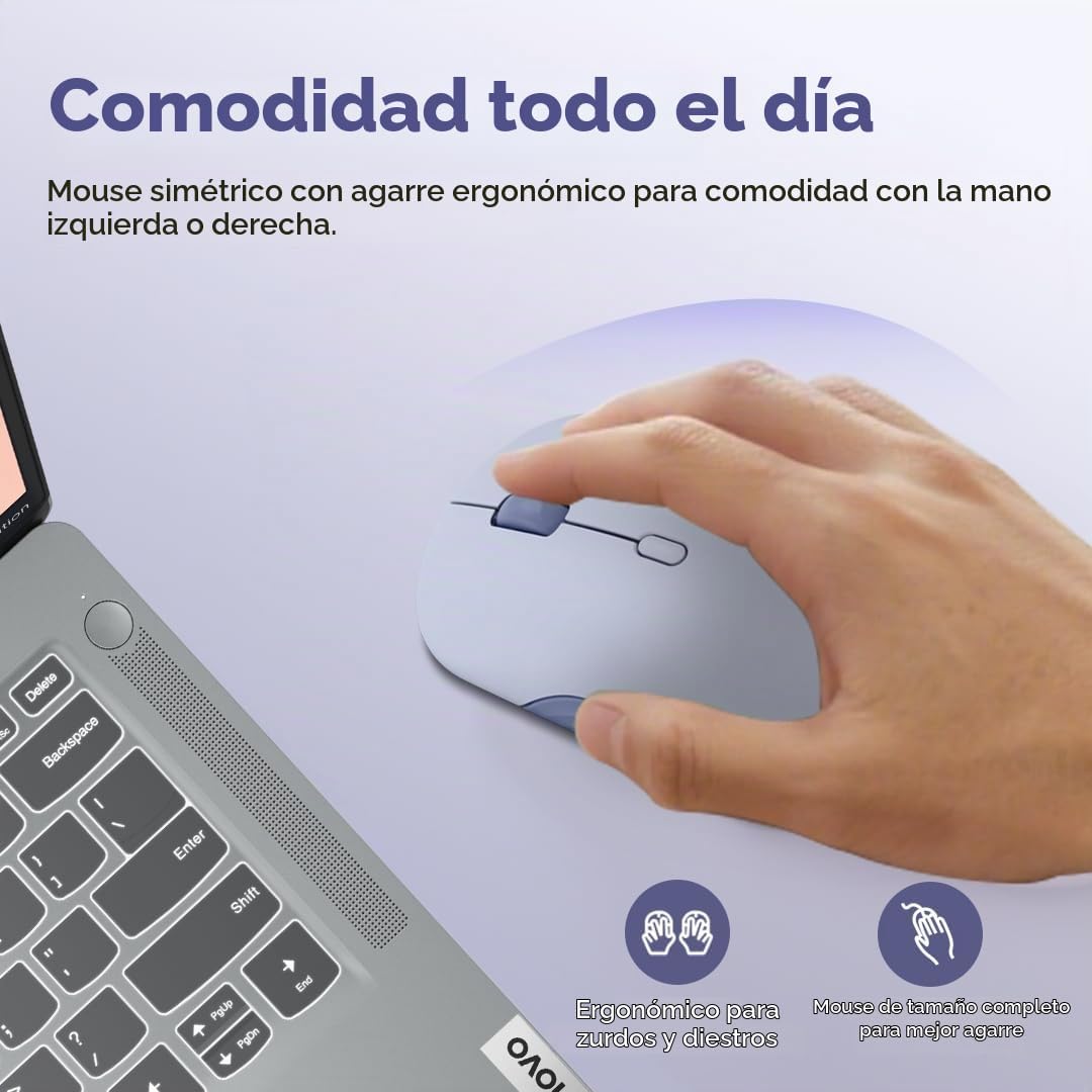 Lenovo Ratón Bluetooth Inalámbrico 350, Clic Silencioso, DPI de 3 N...