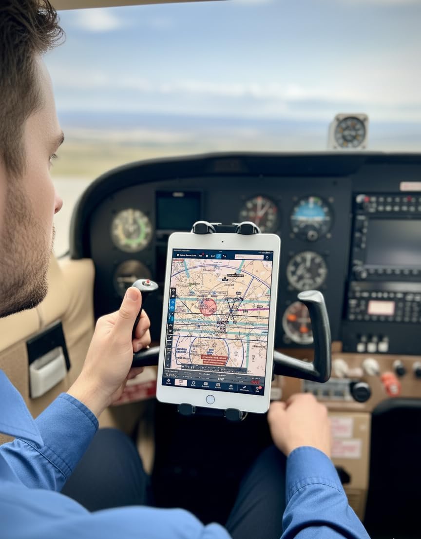 FlightPro - Soporte para iPad de aviación 3 en 1, yugo, succión, ro...