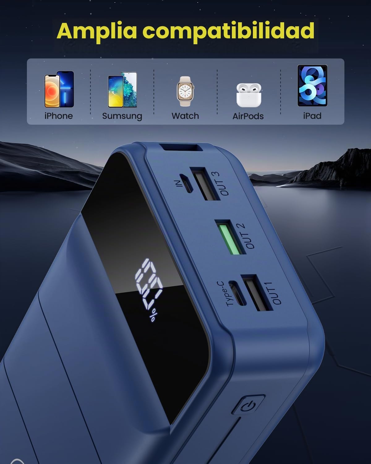 Cargador portátil Power Bank 60000mAh, banco de batería, cargador d...