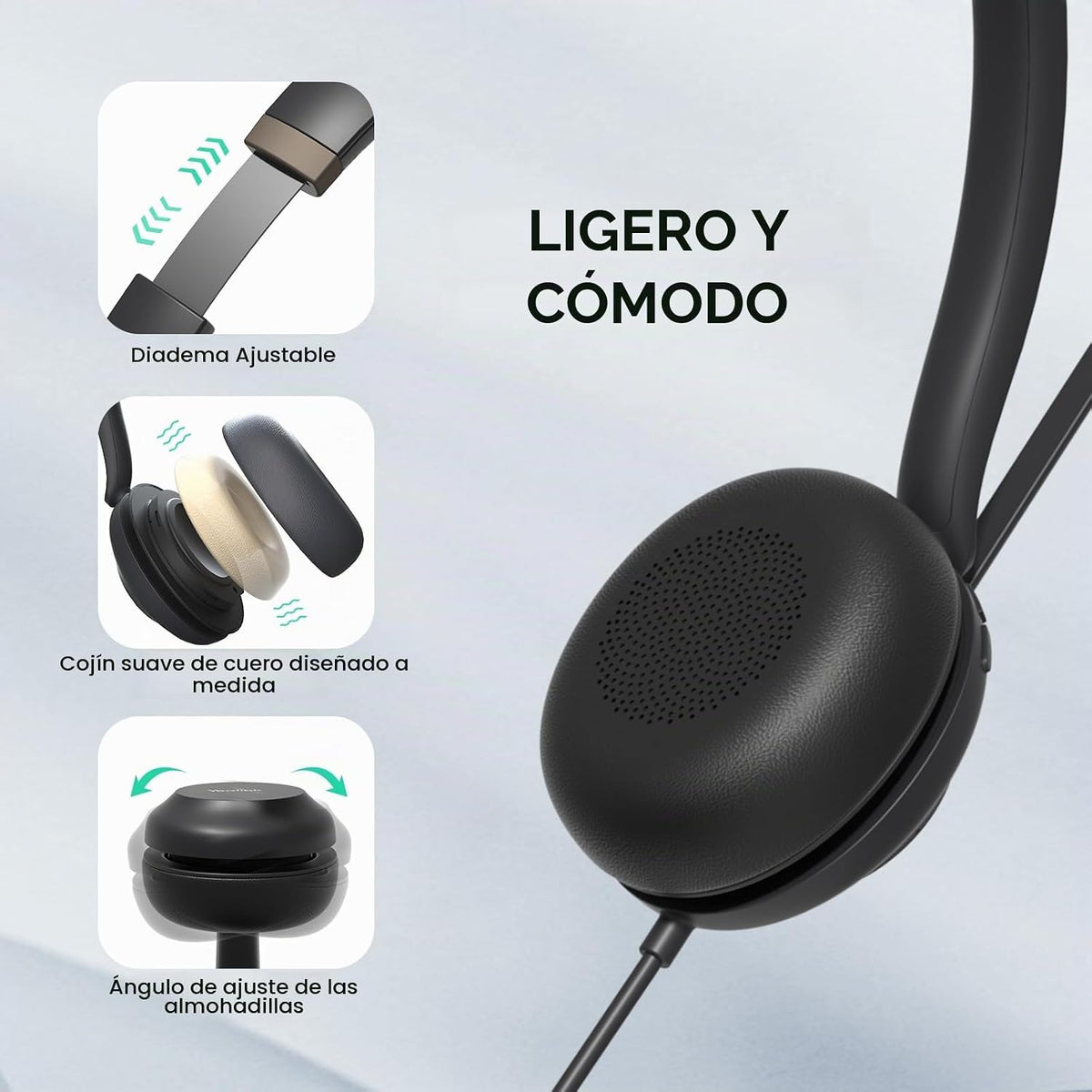 Auriculares para PC Yealink UH37 con micrófono para auriculares con...
