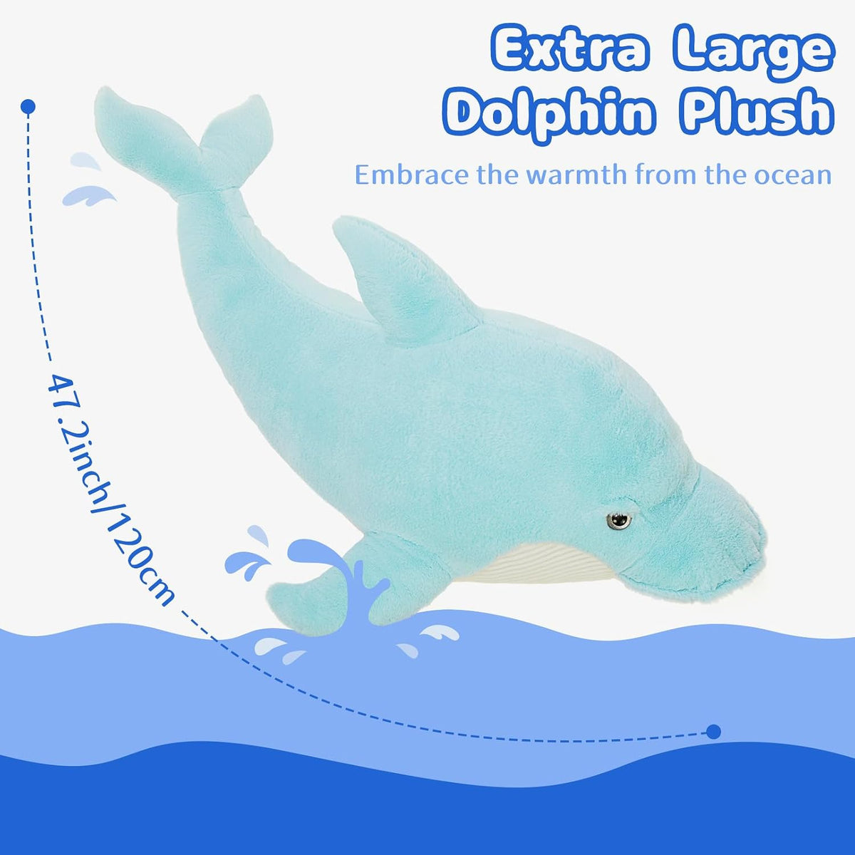 MaoGoLan - Peluche de delfín para niñas, animal marino, almohada de...
