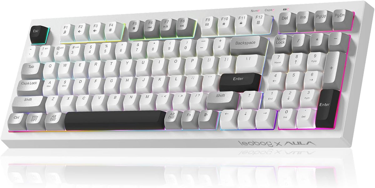 LEOBOG x Aula Teclado Inalámbrico 98 Teclas Teclados de Membrana de...