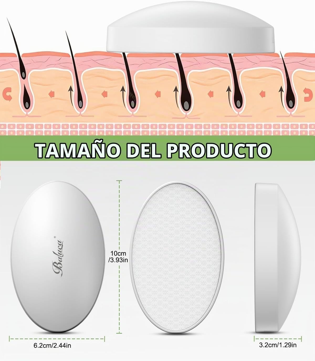 BALUCA Borrador de pelo de cristal para mujeres y hombres, herramie...