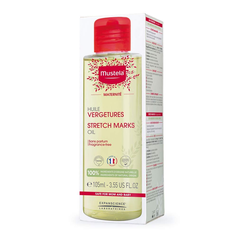 Mustela Aceite de estrías de maternidad con aceite natural de aguac...
