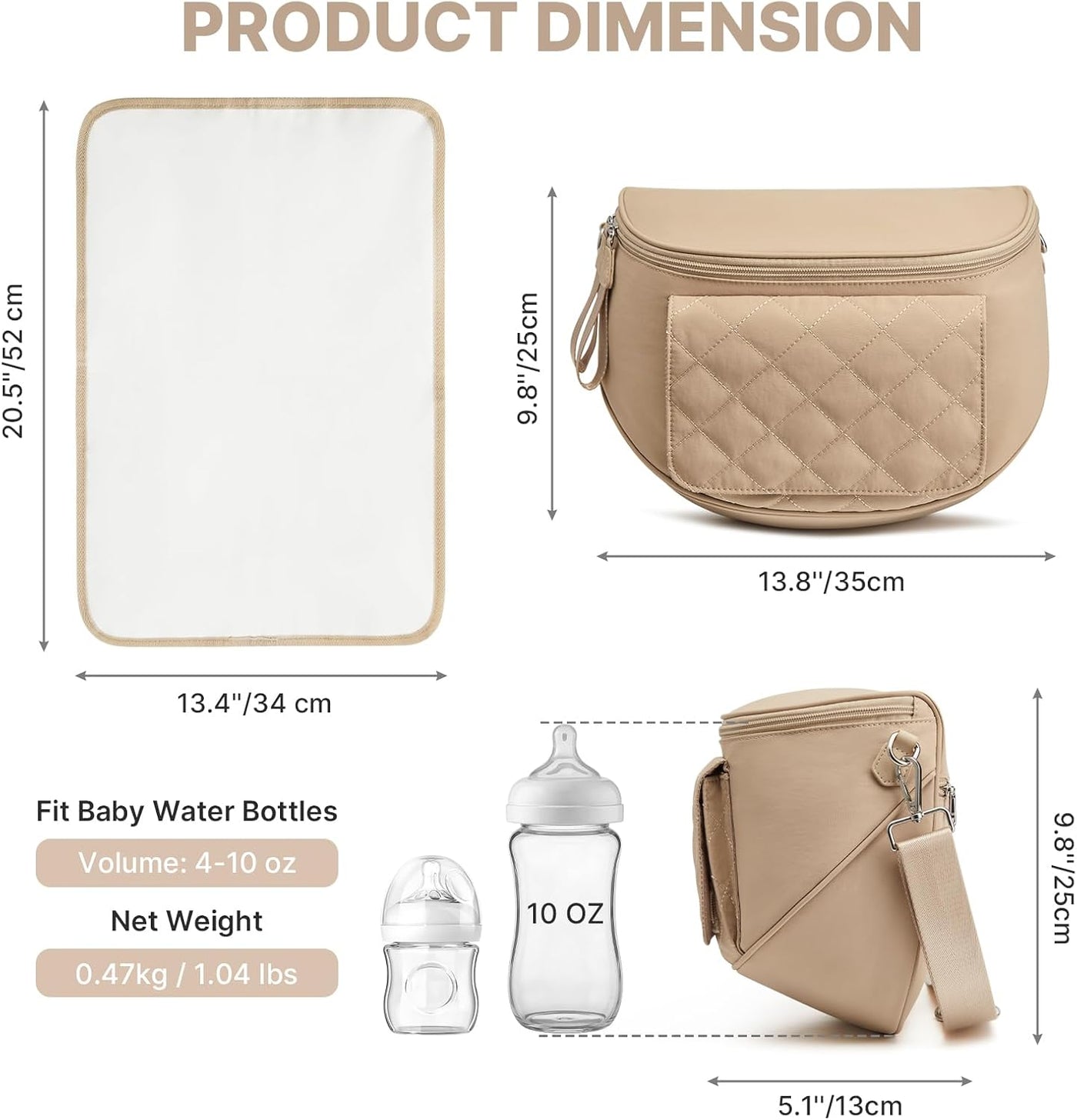 G4Free Pequeña bolsa de pañales con cambiador portátil, de nailon,...