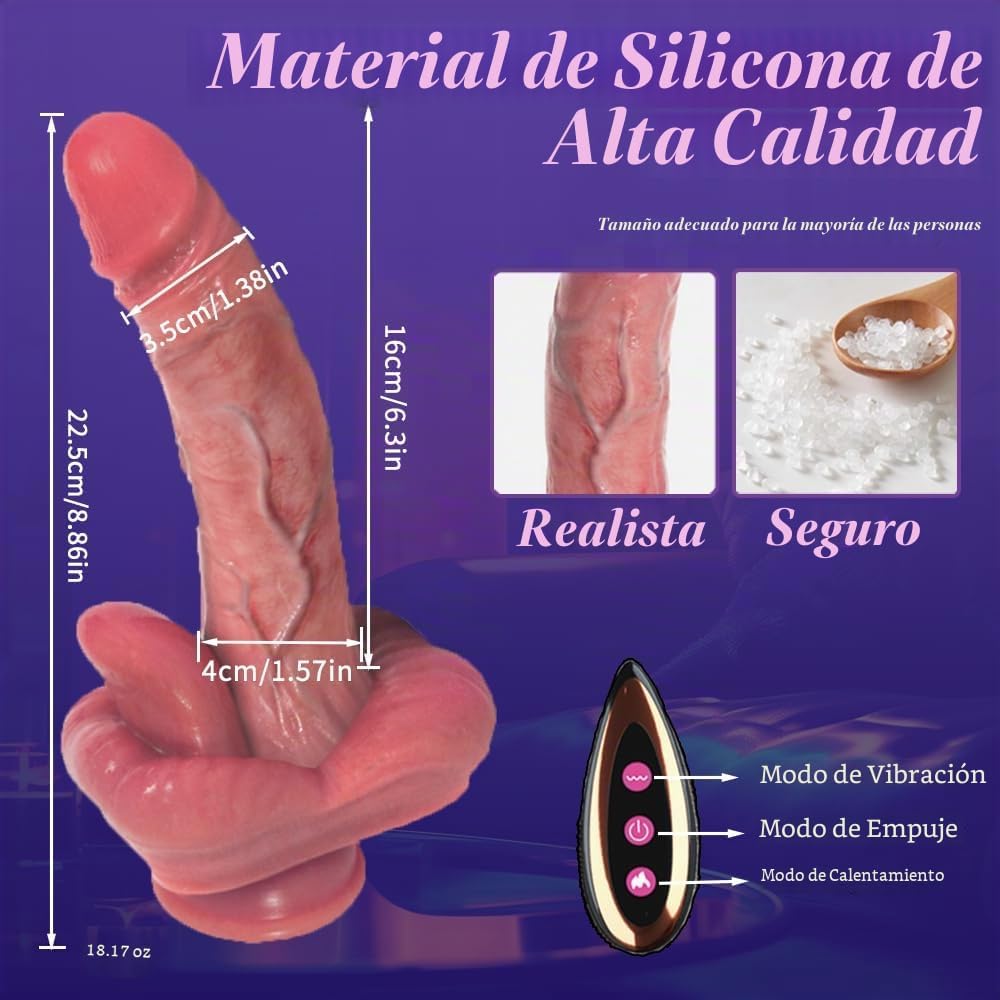 Vibrador de empuje del consolador con el movimiento de la lengua, s...