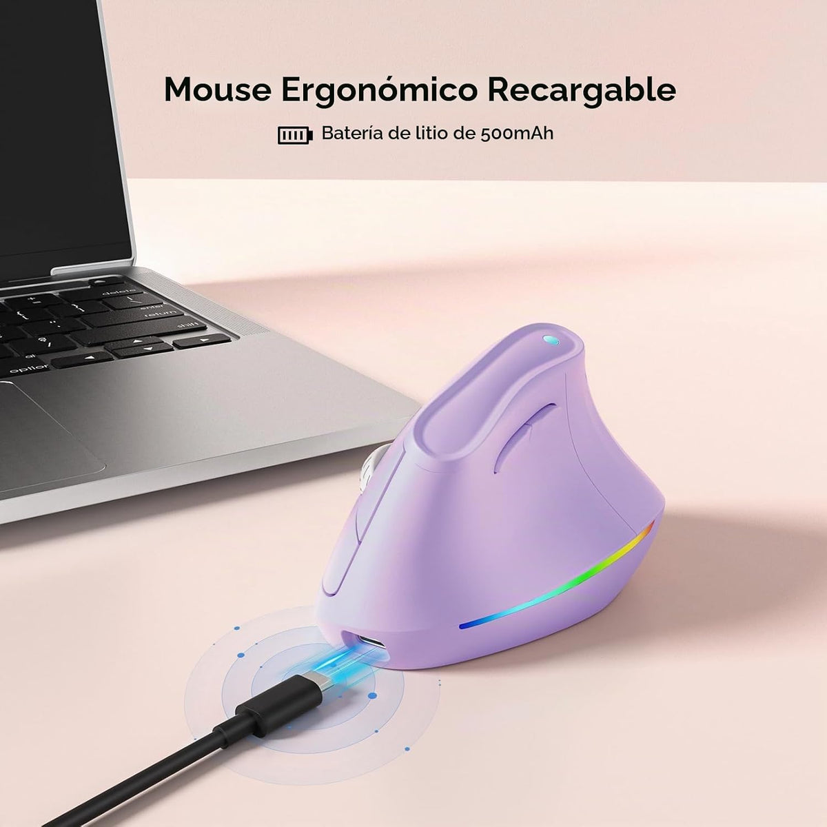 KYSONA Ratón ergonómico inalámbrico de 57°, mouse vertical, mouse d...