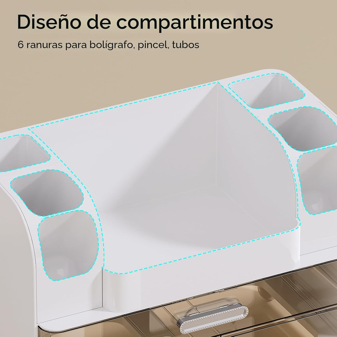 UFORU Organizador de maquillaje para encimera con 2 cajones grandes...