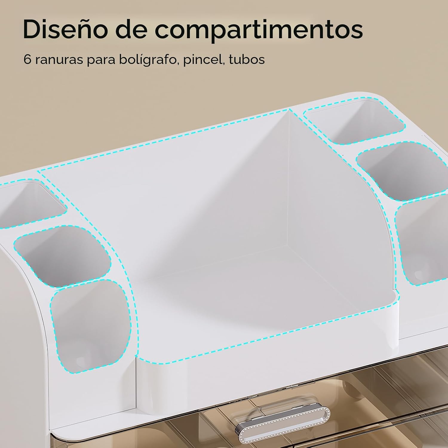 UFORU Organizador de maquillaje para encimera con 2 cajones grandes...