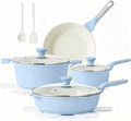 SENSARTE Juego de utensilios de cocina de cerámica antiadherente gr...