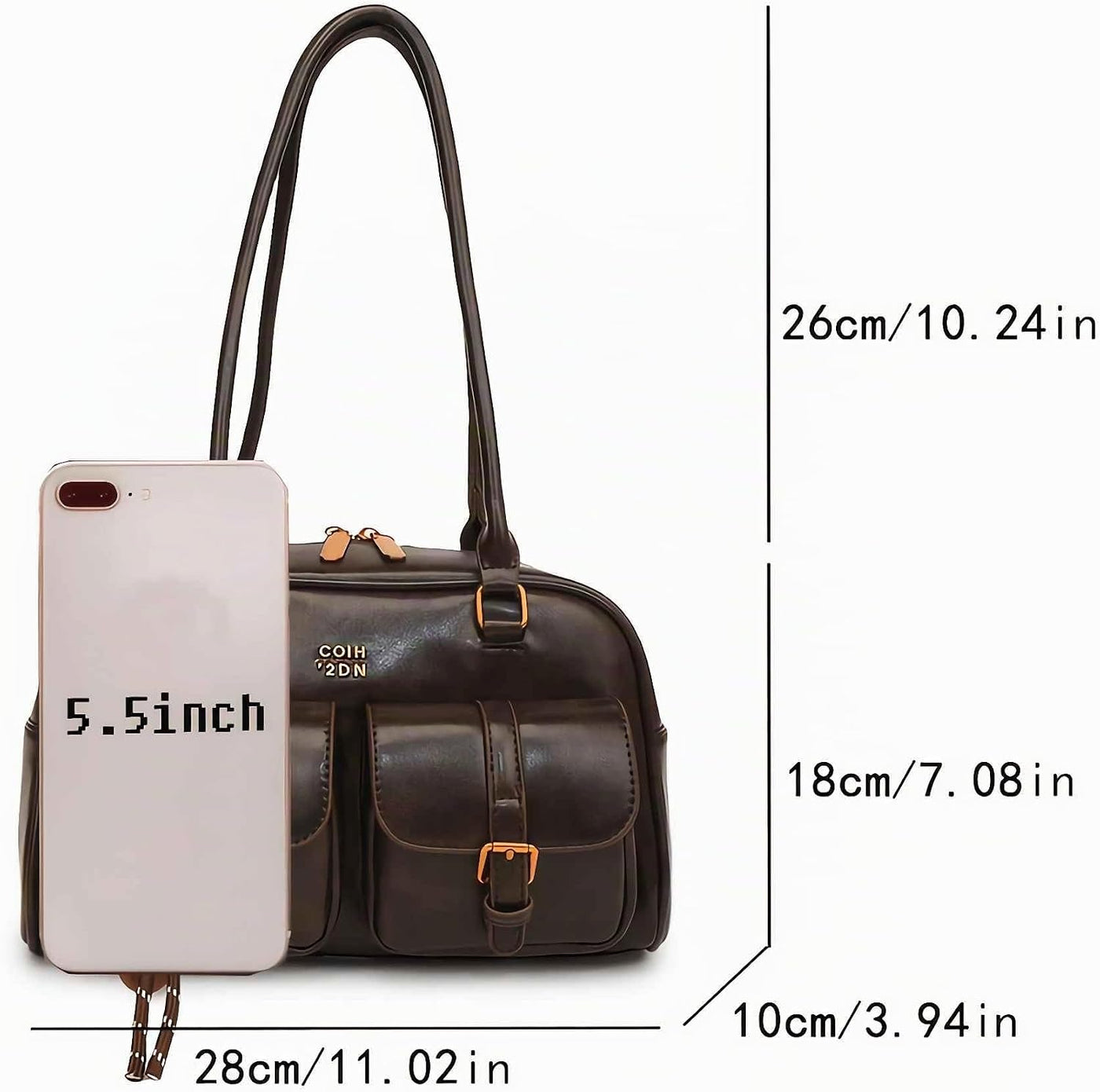 Bolso de hombro vintage para mujer, bolsos de piel resistente al ac...