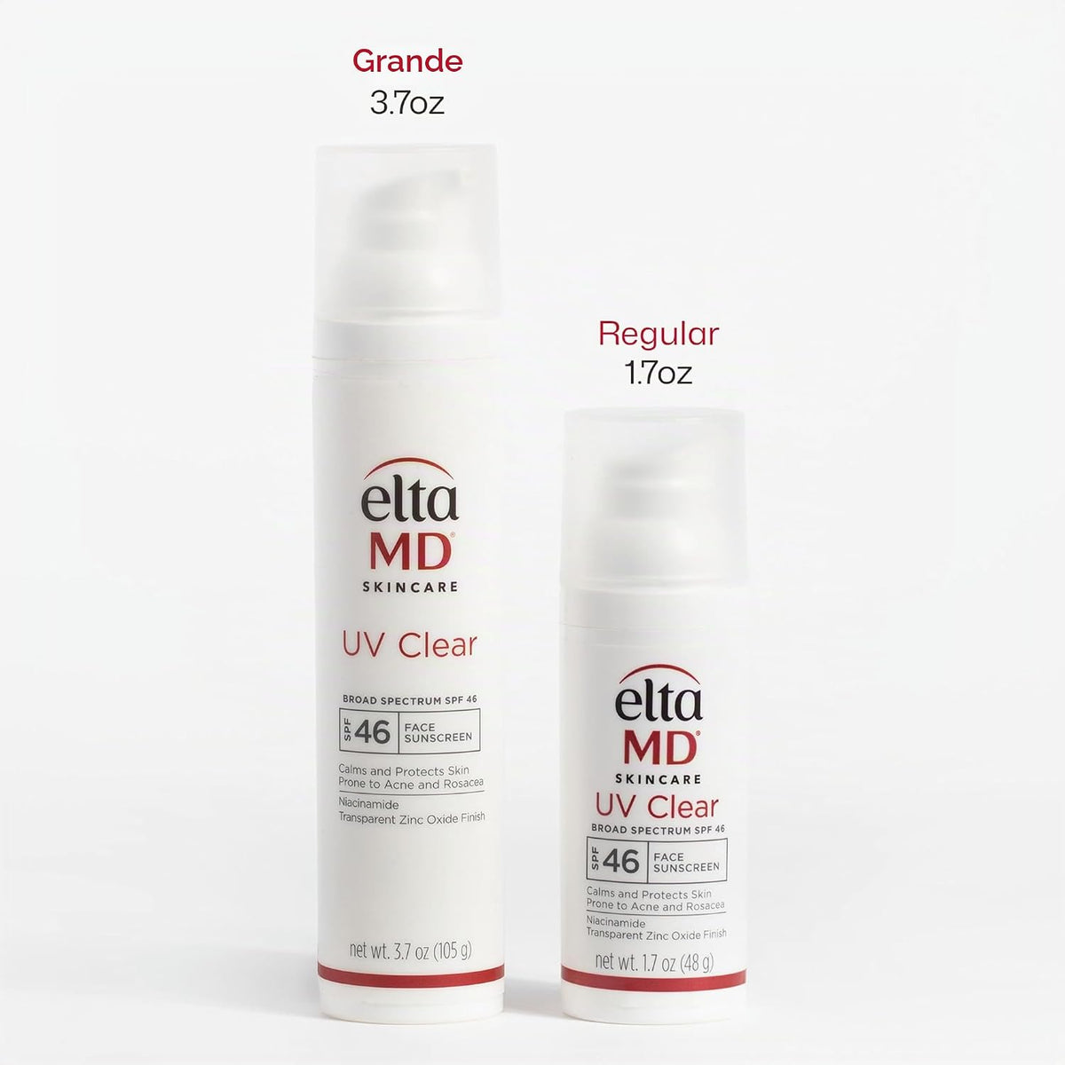 Protector solar facial transparente UV EltaMD con óxido de zinc, si...