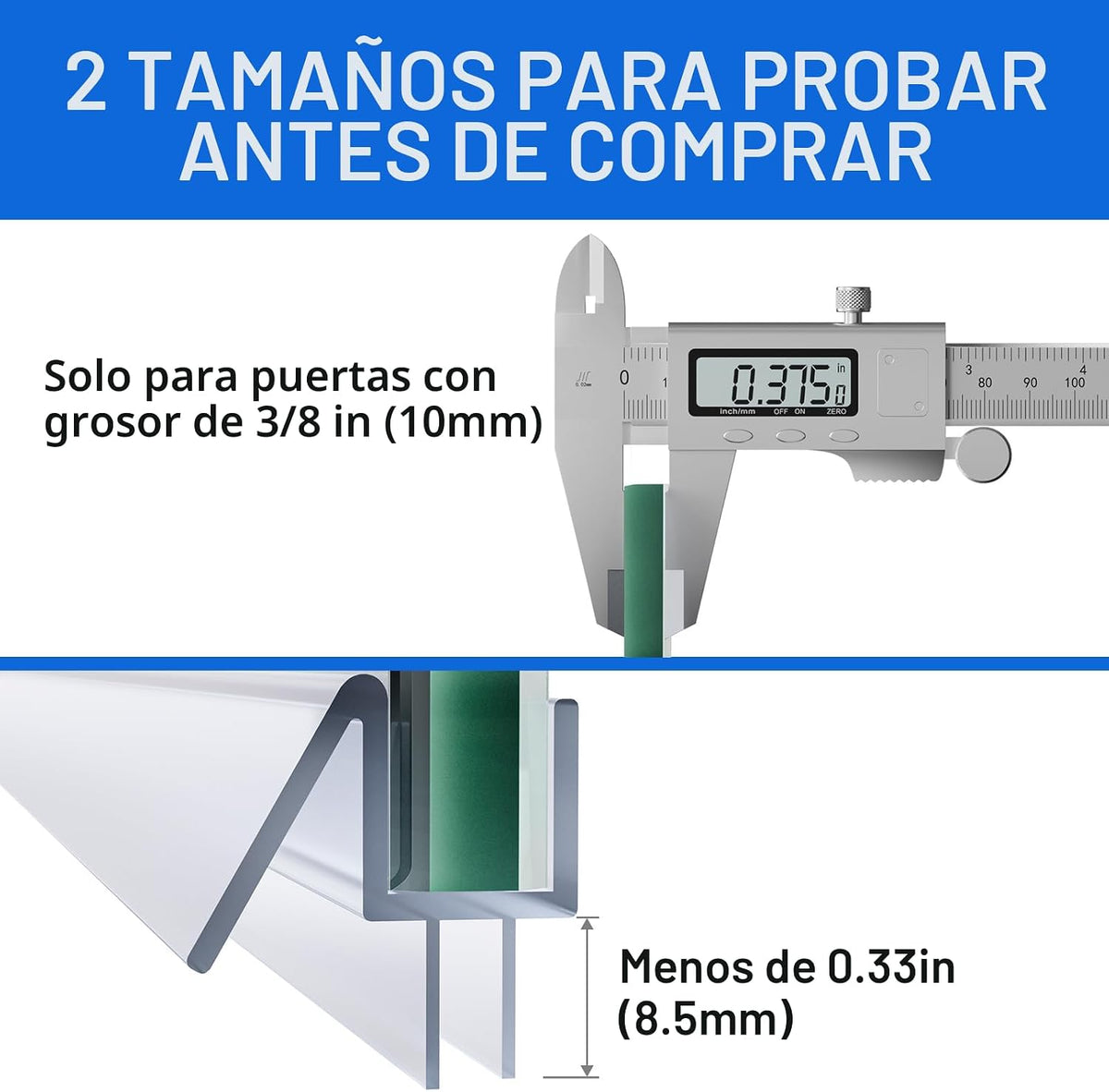 Yecaye Paquete de 3 sellos inferiores de puerta de ducha de 3\/8...