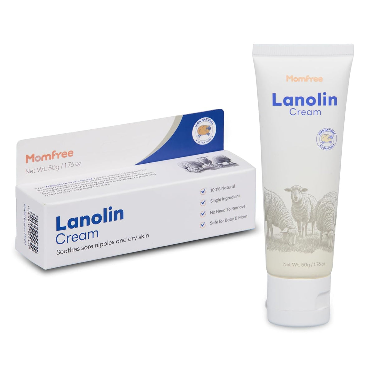 Crema natural para pezones de lanolina: crema calmante para pezones...