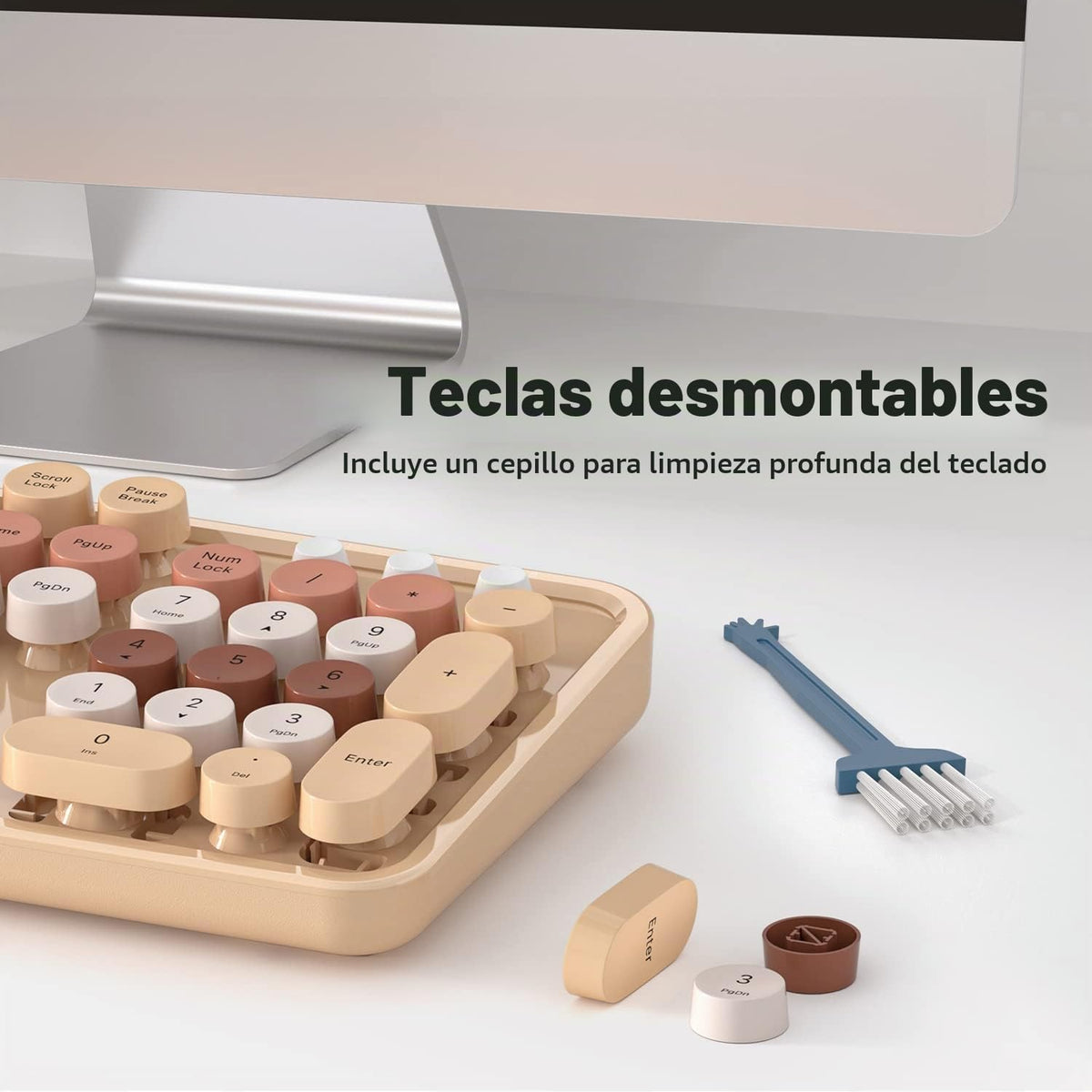 MOWUX Teclado de Computadora con Cable, Plug and Play USB Teclado R...